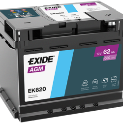 Akumulator EXIDE Start-Stop AGM EK620 62Ah 680A 12V (242x175x190mm L02)