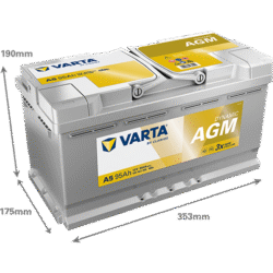 Start-Stop AGM Akumulator VARTA Silver Dynamic  95Ah 12V D+ A5