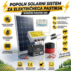 Solarni Električni Pastir AKUMAX 35 Komplet (12V / 3J) s Solarnim Panelom in Regulatorjem Polnjenja