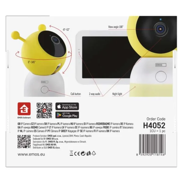 GoSmart vrtljiva otroška varuška IP-500 GUARD z monitorjem in wi-fi - Image 5