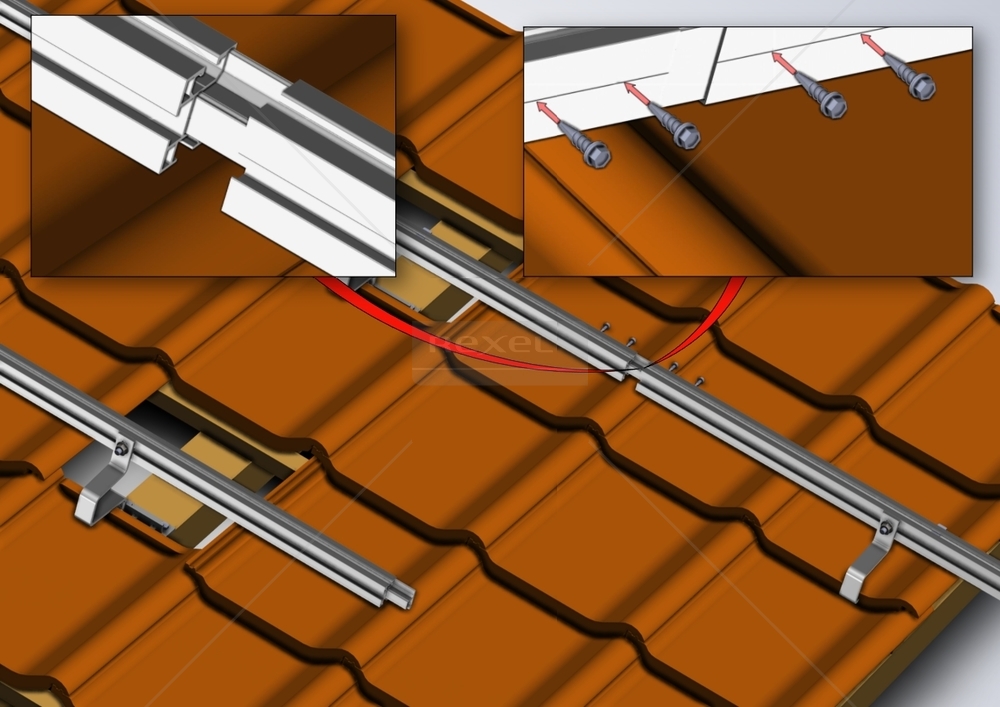 S1 Vezni vmesni element za (RAIL 3,1m PVM 30 mm) - slika 2