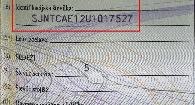 VIN ŠTEVILKA
