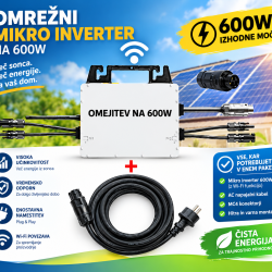 Balkonski Mikroinverter Hypontech HMS-800 Pro (600W / 2 MPPT) z Integriranim Wi-Fi in 5m Priključnim Kablom Schuko