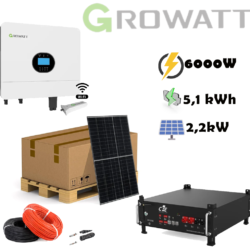 SOLARNI KOMPLET GROWATT 2,2kWp-6000W 5kWh Litij-ionska baterija