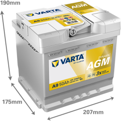 Start-Stop Akumulator VARTA A9 50Ah SILVER dynamic AGM