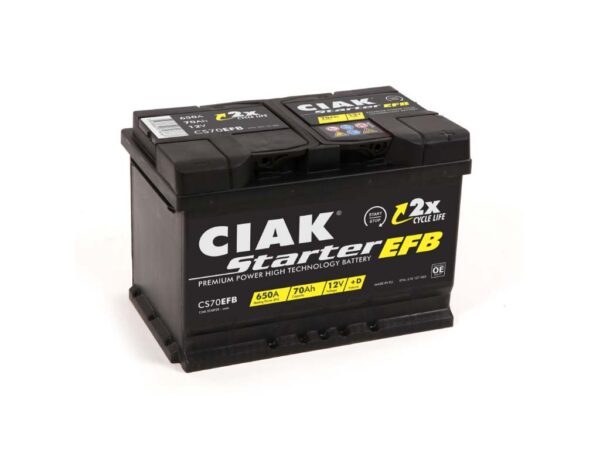 Start-Stop EFB Akumulator CIAK STARTER 70Ah 12V D+