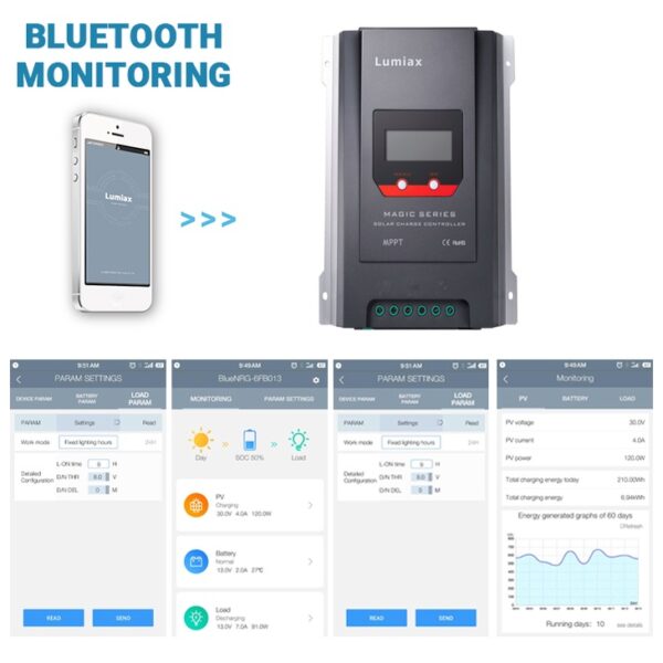 MPPT Regulator polnjenja 40A 12V - MT4010-BT bluetooth - Image 2