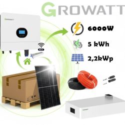 Li-ion Sončna elektrarna GROWATT 2,3kWp s 5kWh hranilnikom (Growatt SPF-AXE) - Idealno za samomontažo!