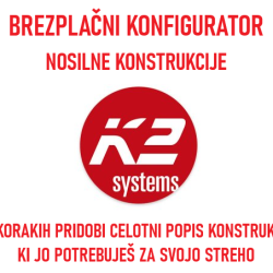 Brezplačni Konfigurator K2 Nosilne konstrukcije solarnih panelov