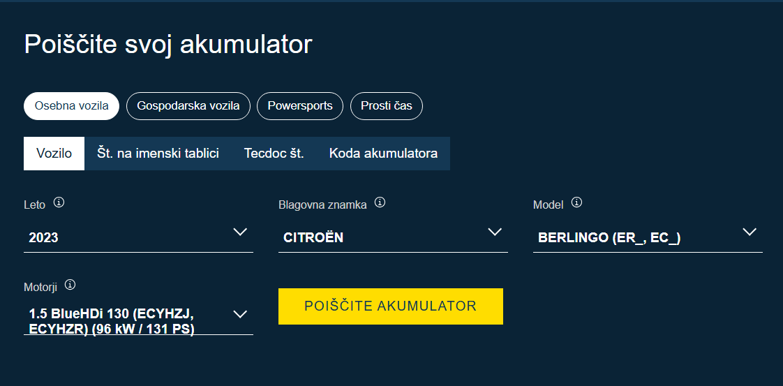 Poiščite AKUMULATOR za svoje vozilo - slika 2